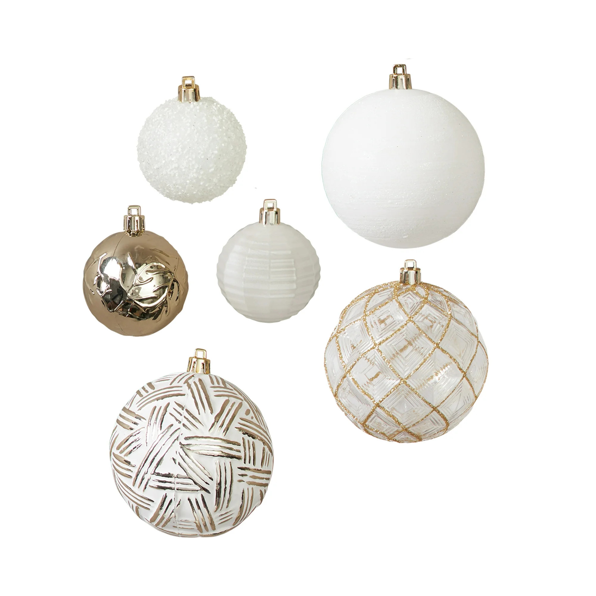 My Texas House Hanging Shatterproof Ornament Set, White and Gold, 62 Count | Walmart (US)