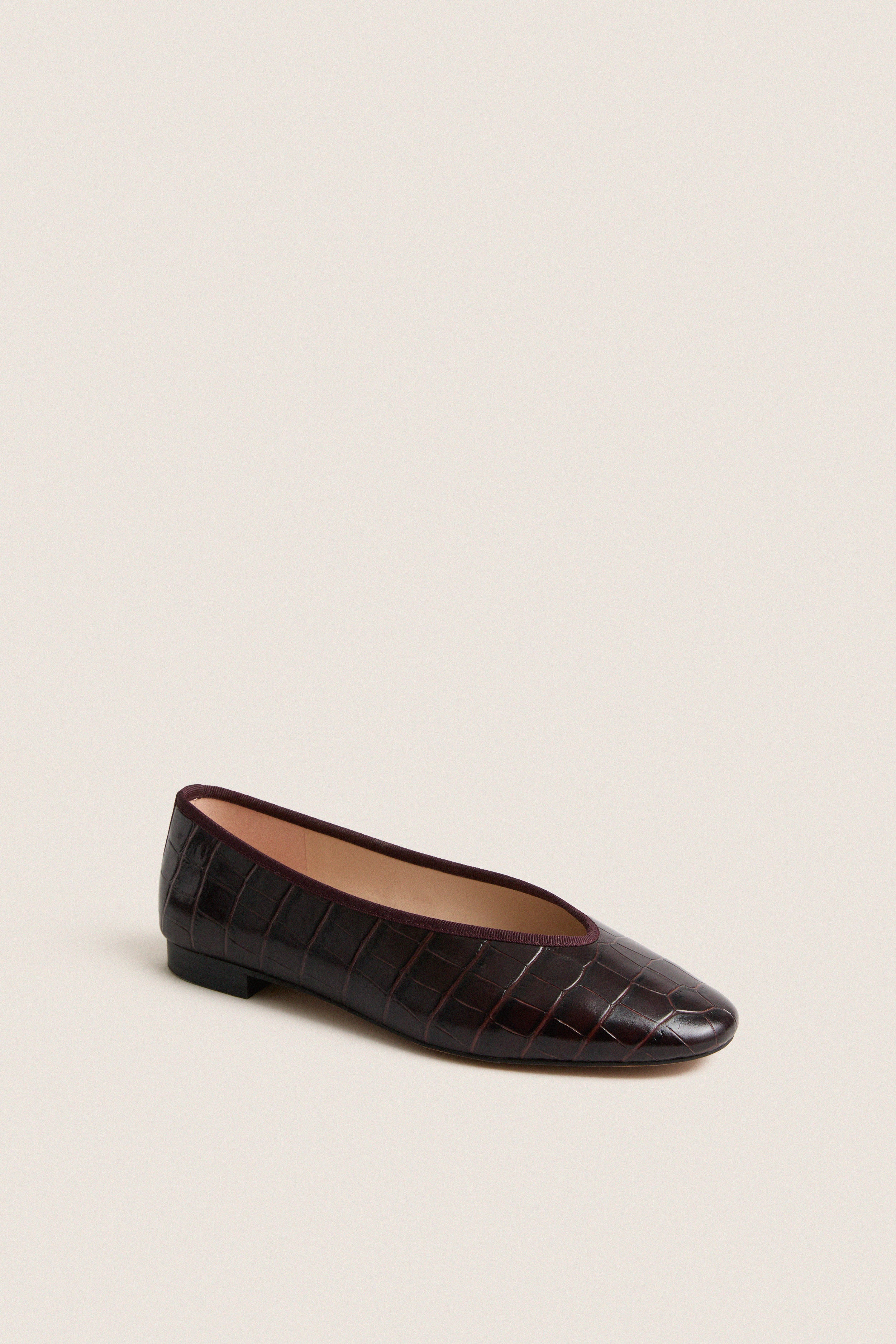 Oxblood Croc Nina Flats | Tuckernuck (US)