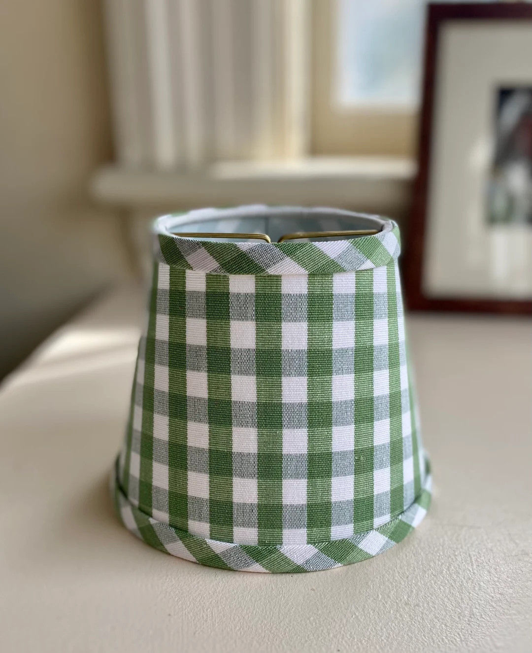 Kiwi Green Lampshade Gingham Check Chandelier Lampshade Clip Fitter - Etsy | Etsy (US)