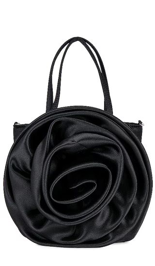 Rosette Satin Bag in Black | Revolve Clothing (Global)