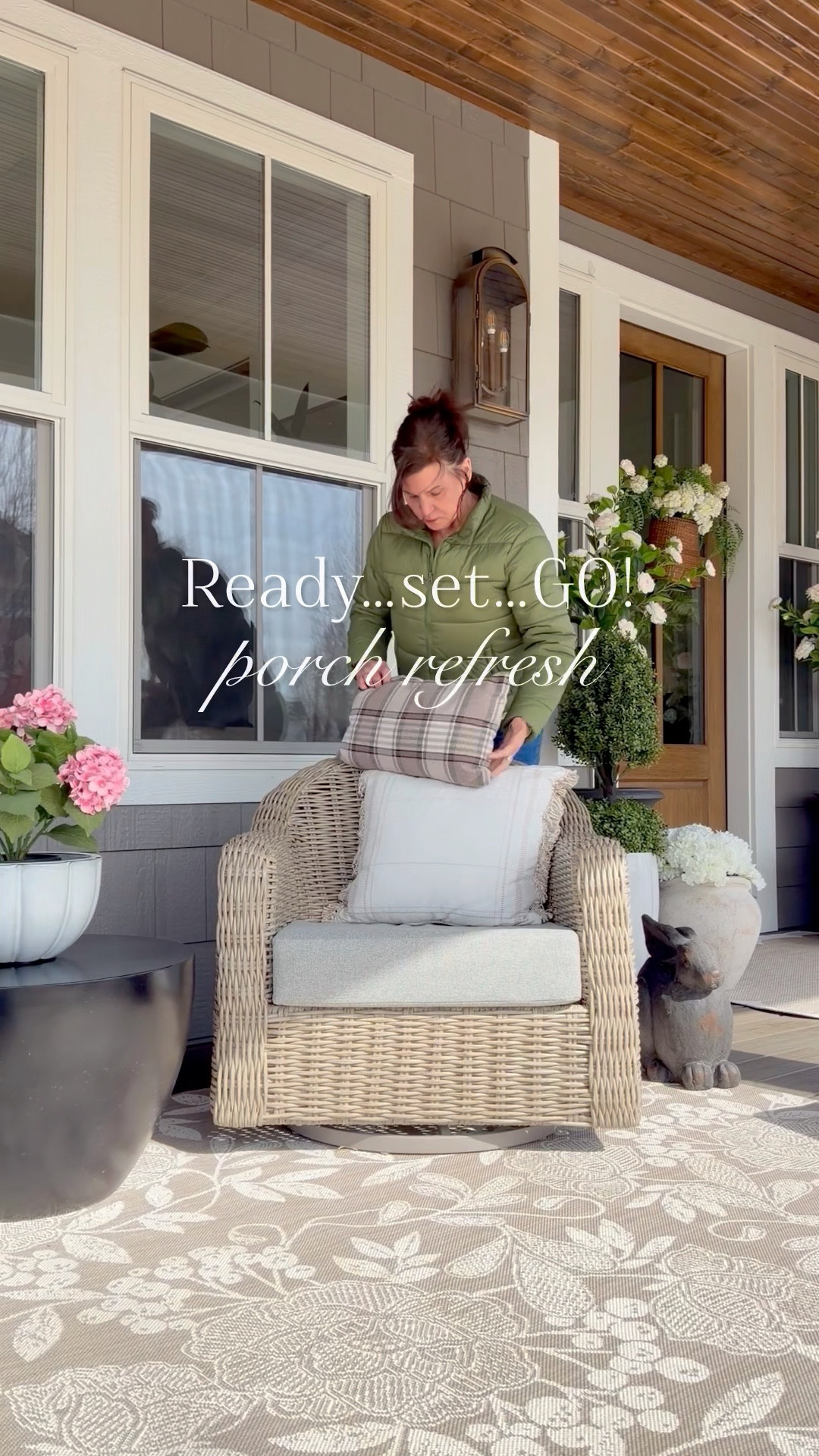 My porch is pressure washed and set up, my gardens are dead headed — bring on summer! I got my swivel chairs from Walmart last year and they still look brand new. Check out that scalloped rug I found for my front door. Soo pretty!

#LTKHome #LTKSeasonal #LTKSaleAlert