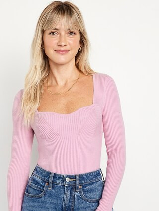 Fitted Rib-Knit Sweater for Women | Old Navy (US)