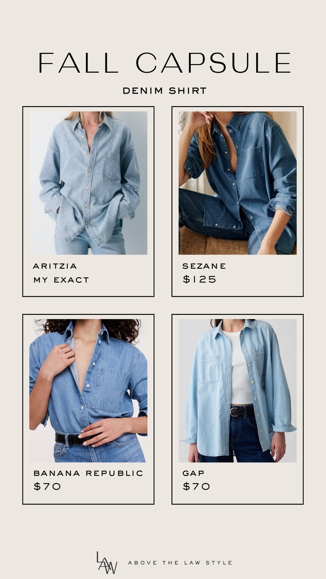 Fall Capsule: Denim Shirt

#LTKFindsUnder100 #LTKStyleTip #LTKFindsUnder50
