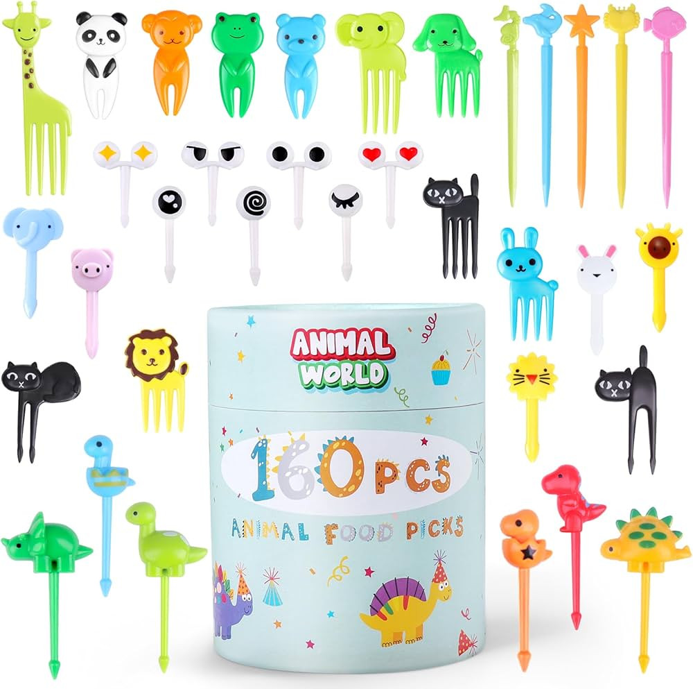 DOUDOULE 160PCS Food Picks for Kids with Storage Box, Kids Lunch Accessories for Bento Box, Anima... | Amazon (US)