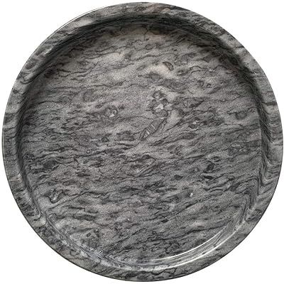 LAGOM HOUSE Real Black Round Marble Tray for Vanity Bathroom Kitchen, Circle Marble Vanity Tray Marb | Amazon (US)