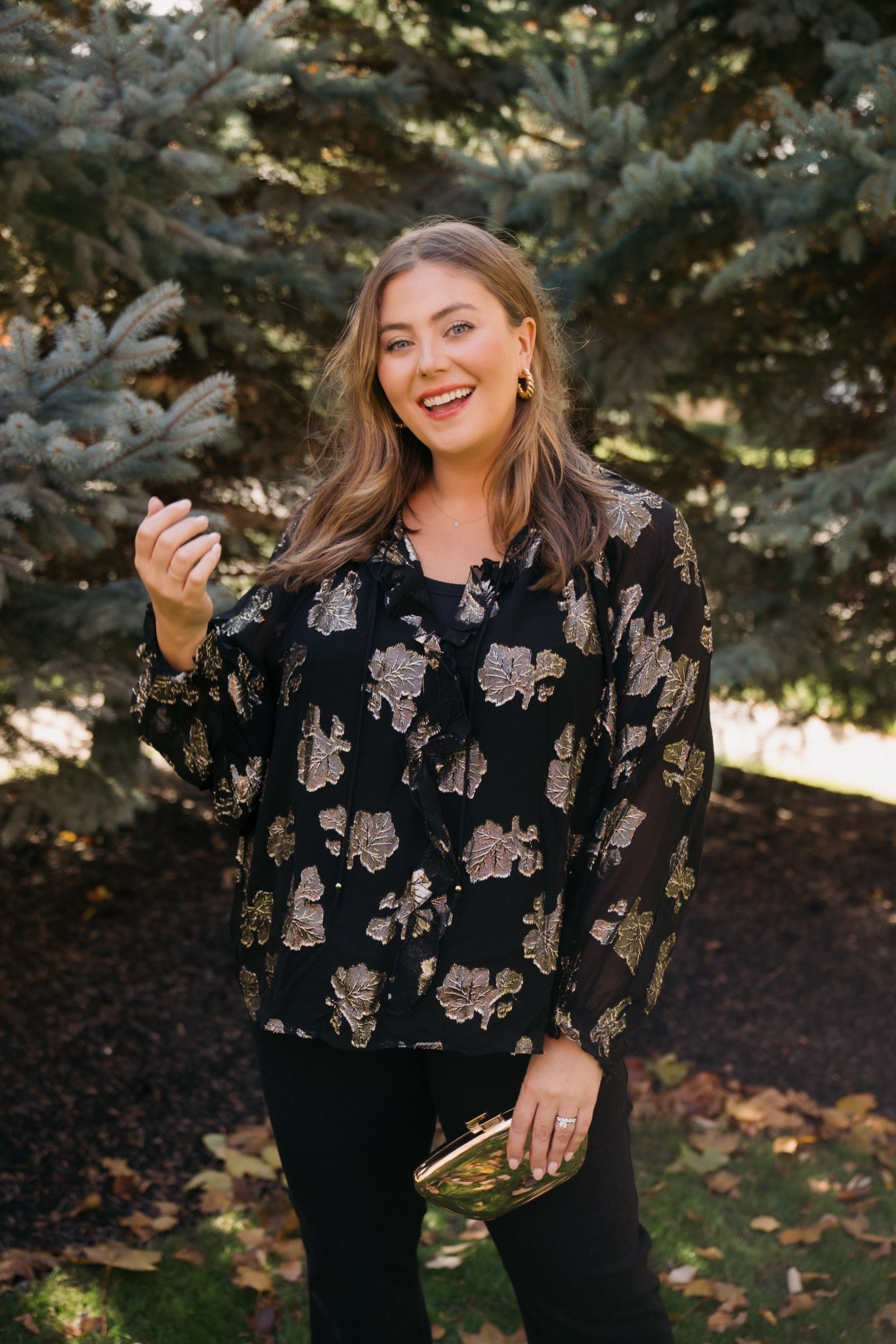 Easy holiday outfit for any occasion - Thanksgiving outfit - wearing size XXL in top, 1X in pants. Use CARALYN15 at Spanx. Sharing similar tops & more festive holiday tops. 

#LTKStyleTip #LTKHoliday #LTKPlusSize