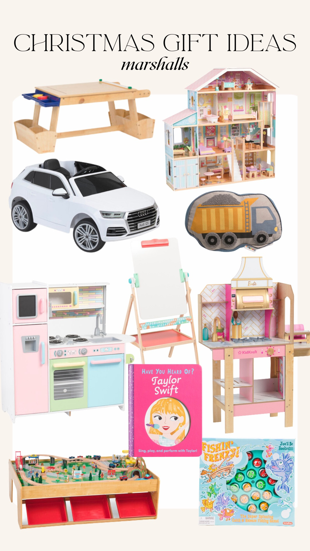 So many Christmas gift ideas for kids!
Sale alert
Kid kraft
Play kitchen 
Audi
Barbie house 
Easel 

#LTKKids #LTKFindsUnder100 #LTKGiftGuide