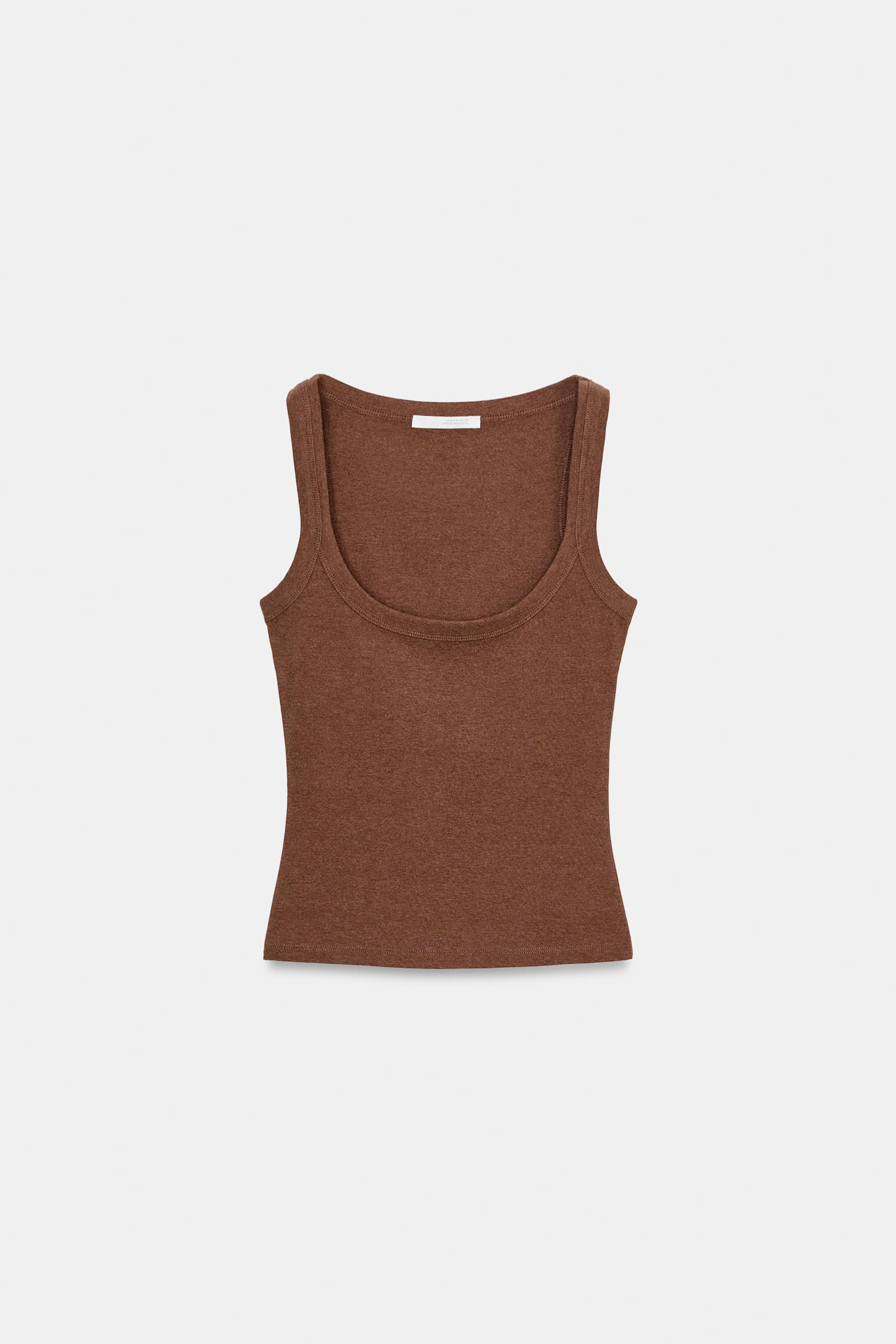 COTTON SLEEVELESS T-SHIRT | Zara US