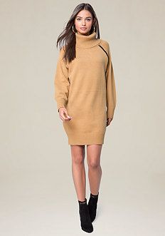 Zip Detail Sweater Dress | Bebe (Global)