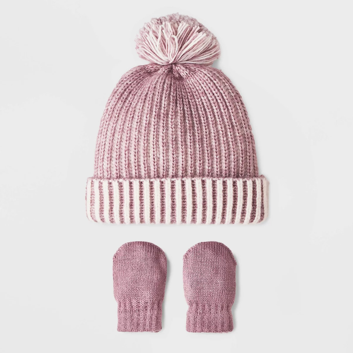 Baby Girls' Tonal Hat and Glove Set - Cat & Jack™ Purple 0-6M | Target