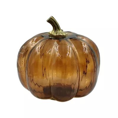 Bee & Willow™ Glass Pumpkin in Amber | Bed Bath & Beyond | Bed Bath & Beyond