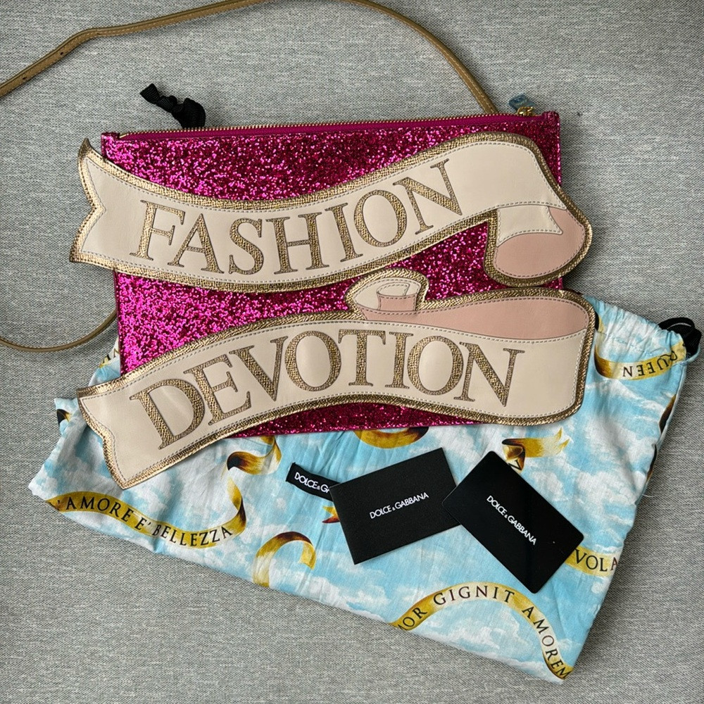 Dolce & Gabbana Glitter Pink CLEO Bag New w/Duster and Card | Poshmark