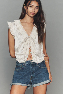 By Anthropologie Sleeveless Tie-Front Top | Anthropologie (US)