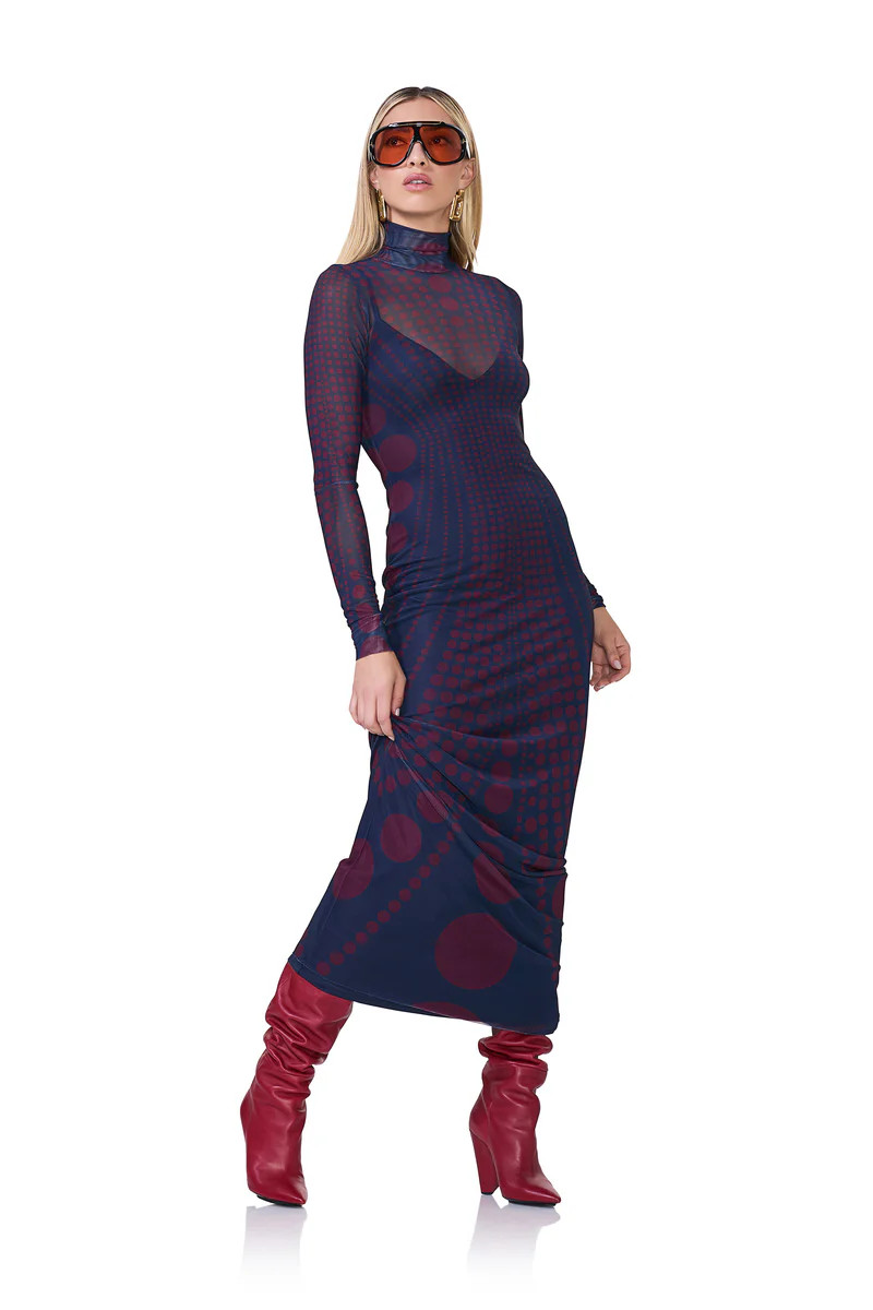 Billie Dress - Navy Illusion | ShopAFRM