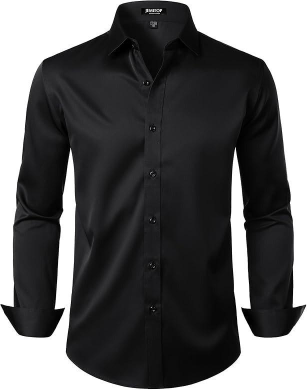 Men's Stretch Wrinkle Free Dress Shirts Formal Wedding Prom Long Sleeve Slim Fit Button Down Shir... | Amazon (US)