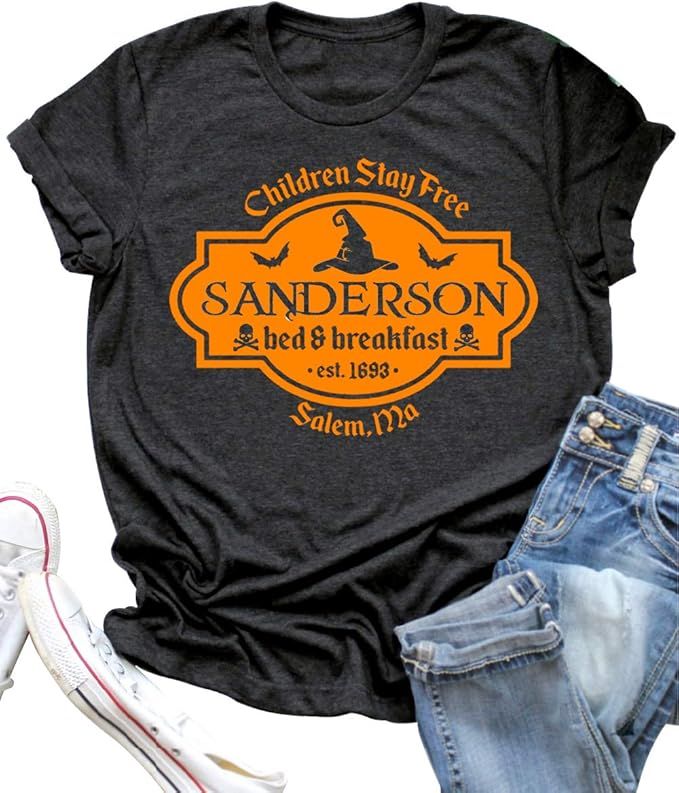 Halloween T Shirt Sanderson Sisters Bed and Breakfast Funny Letter Print Women Short Sleeve Graph... | Amazon (US)