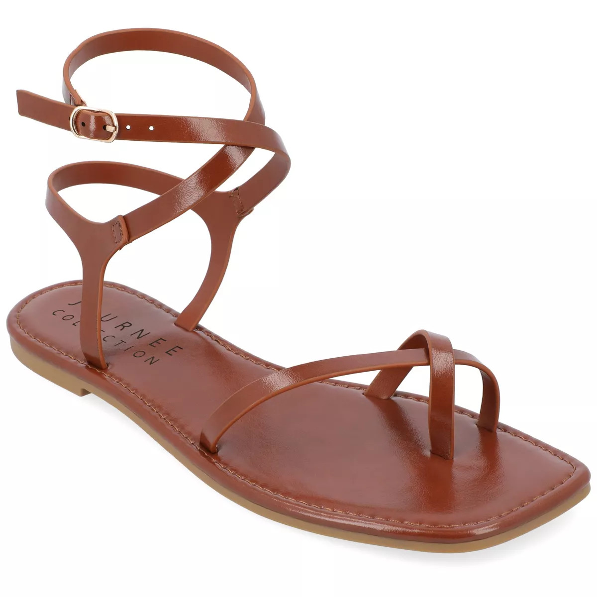 Journee Collection Womens Charra Tru Comfort Foam Buckle Flat Sandals | Target