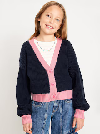 Printed Button-Front Cardigan Sweater for Girls | Old Navy | Old Navy (US)