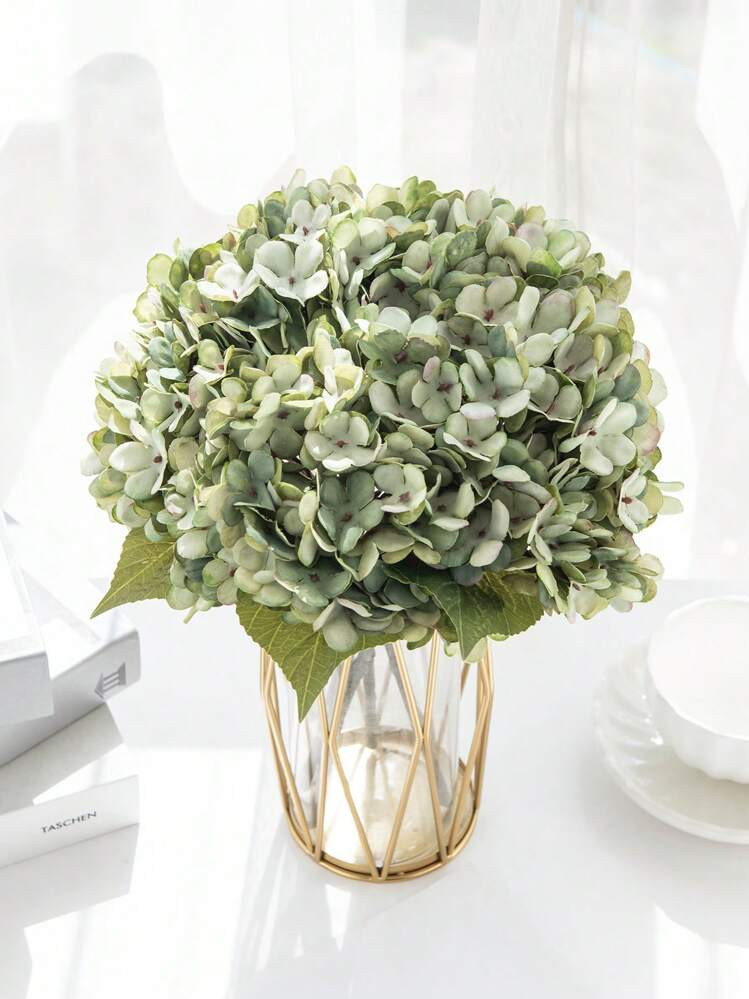 1pc/3pcs Artificial Hydrangea Flower Bouquet, Fake Floral Plant, Room Decor, Autumn Decor, Garden... | SHEIN
