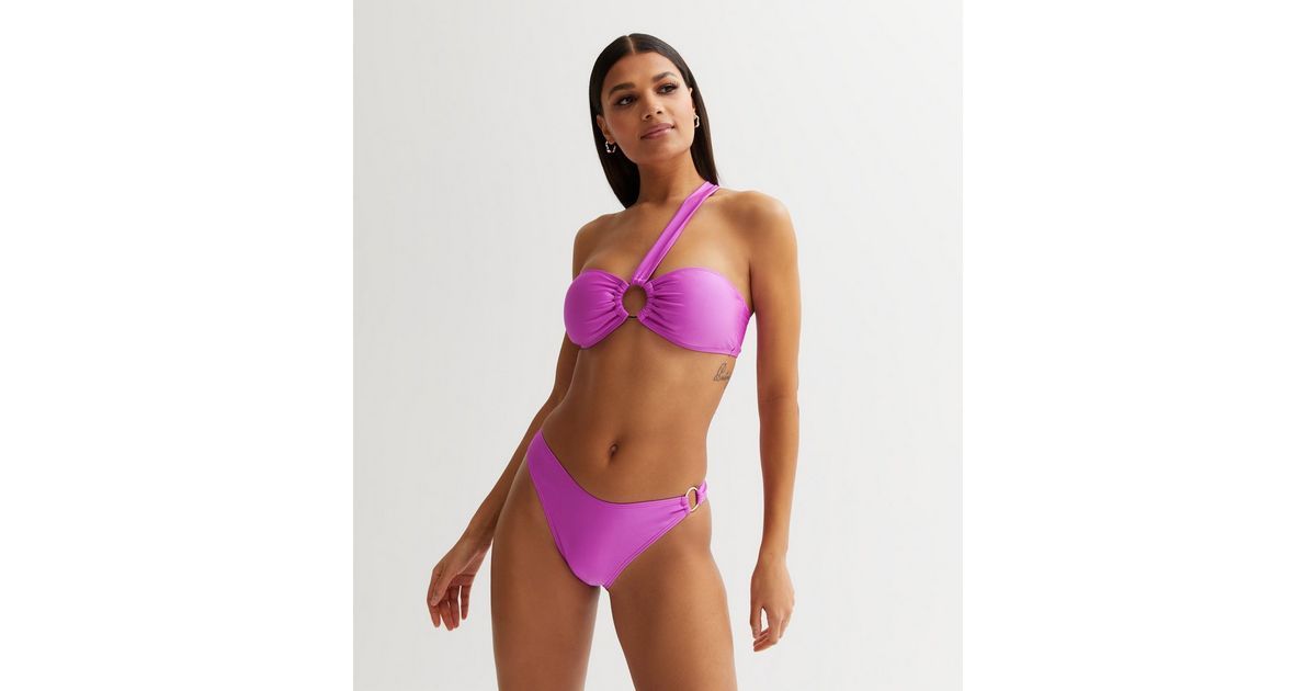 Purple One Shoulder Ring Bandeau Bikini Top
						
						Add to Saved Items
						Remove from Sav... | New Look (UK)