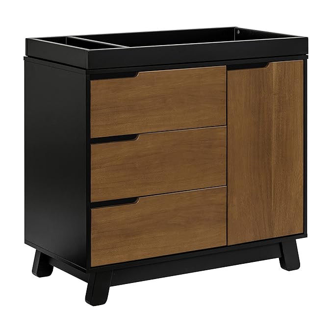 Babyletto Hudson 3-Drawer Changer Dresser with Removable Changing Tray in Black/Natural Walnut, G... | Amazon (US)