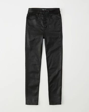 Coated High Rise Ankle Jeans | Abercrombie & Fitch US & UK