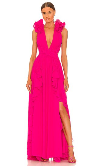 Flutter Sleeve Maxi Dress in Azalea | Revolve Clothing (Global)