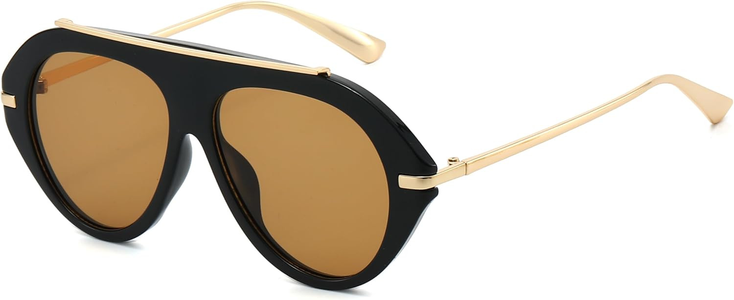 Kursan Oversized Retro Aviator Sunglasses Women Men70s Vintage Sun Glasses | Amazon (US)