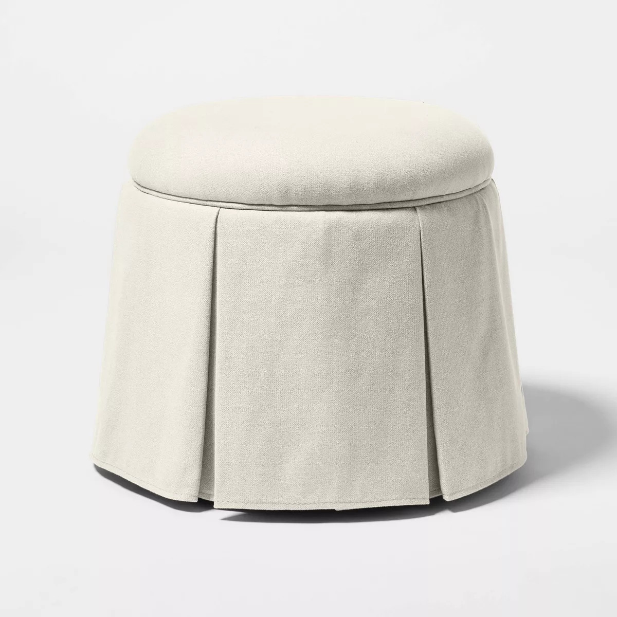 Box Pleat Skirt Storage Ottoman Performance Fabric - Threshold™ designed with Studio McGee | Target