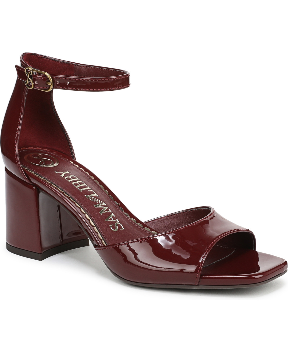 Sam and Libby Women's Leanne Block Heel Dress Sandals - Swiss Mahogany Patent | Macy's