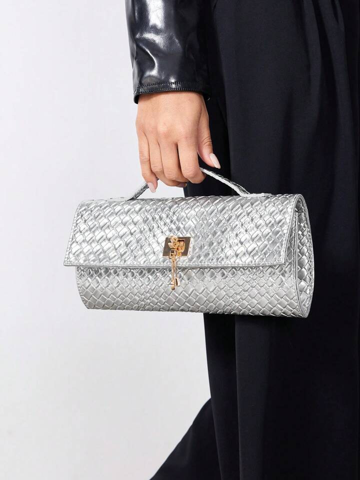 SHEIN SXY Ladies, Women Top Handle Bags , Woven Bag,Fashionable, Simple, Elegant, Versatile, Clas... | SHEIN