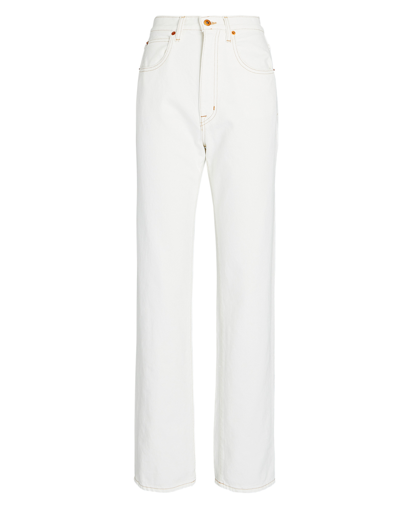 SLVRLAKE London High-Rise Straight-Leg Jeans, Natural White 28 | INTERMIX