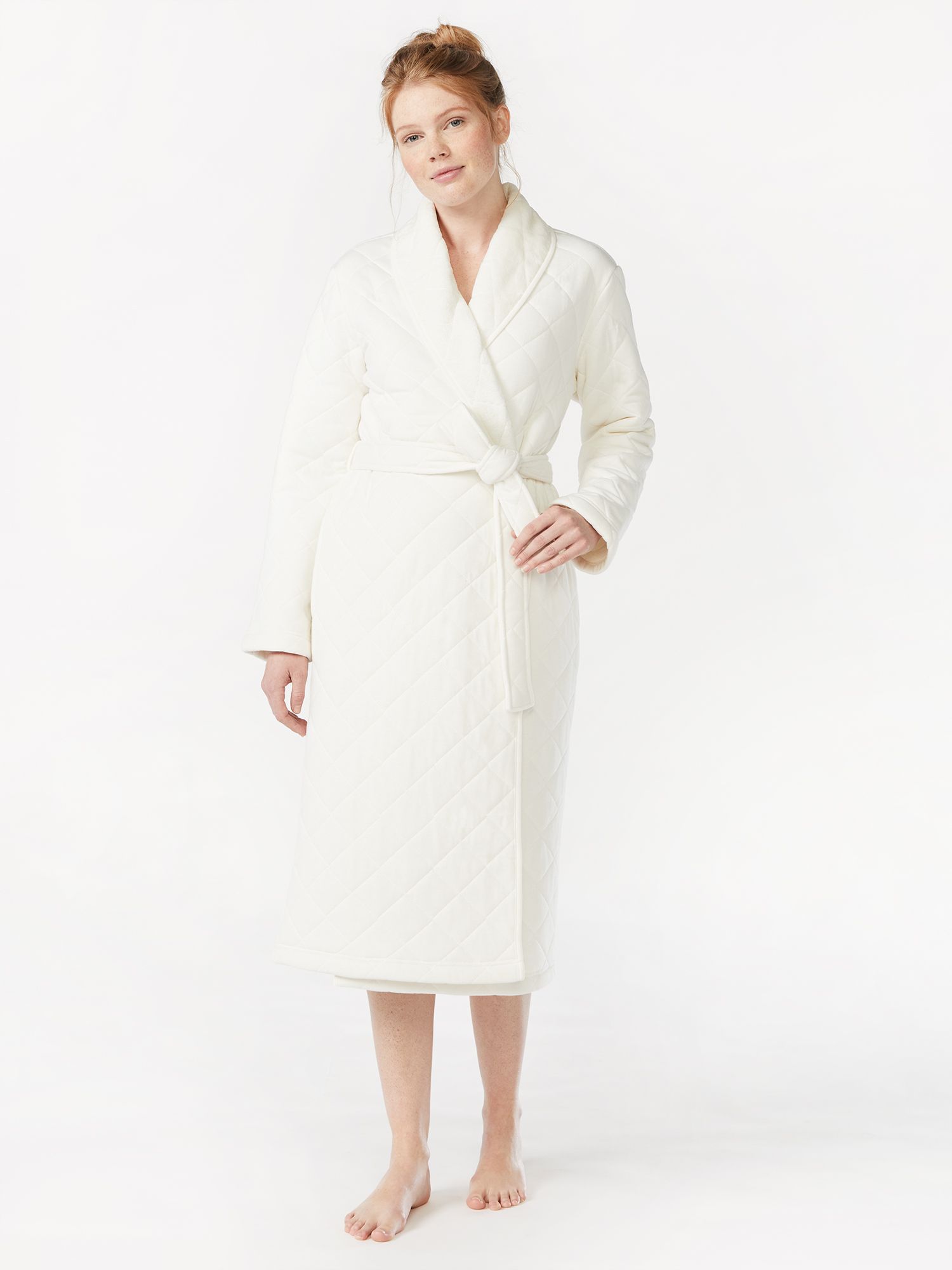 Joyspun Women's Quilted Robe, Sizes up to 3X | Walmart (US)