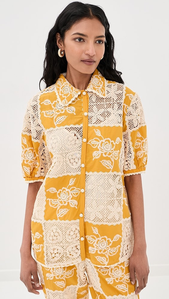 Lace Short Sleeve Shirt | Shopbop