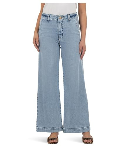KUT from the Kloth Womens Jean High Rise Wide Leg with Trouser Pocket, Light Wash, 8, Inseam: 29 | Amazon (US)