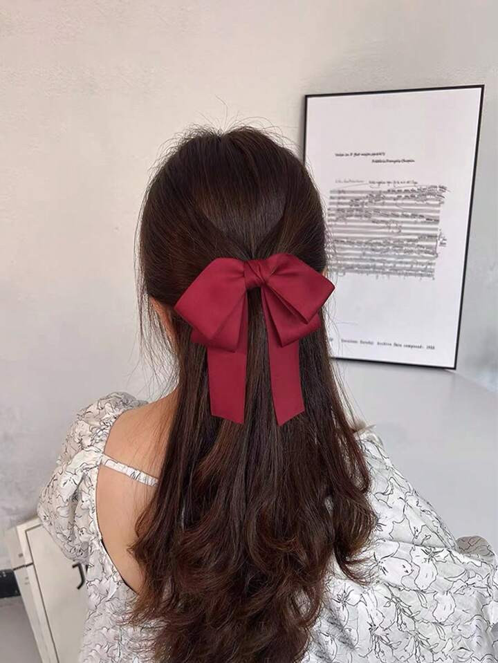 1 Pc Hair Bows Clips For Women Bow Hair Clips For Women Ribbons Bow Barrettes Satin Hair Bows Lon... | SHEIN