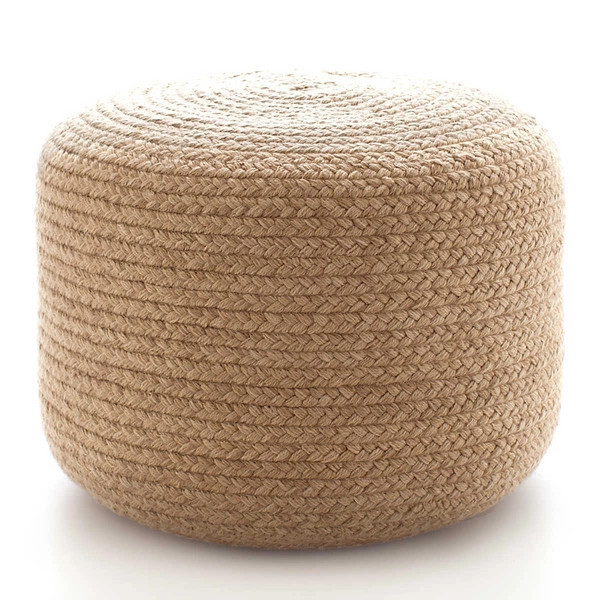 Braided Natural Indoor/Outdoor Pouf | Annie Selke