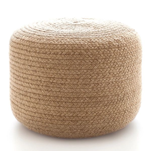 Braided Natural Indoor/Outdoor Pouf | Annie Selke