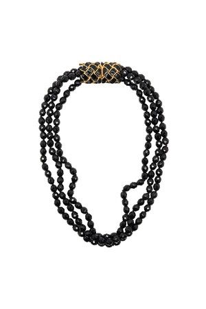 https://orchardmile.com/kenneth-jay-lane/jet-bead-necklace-w-gold-pendant-kj852686e1?color=jet~2Fgol | Orchard Mile