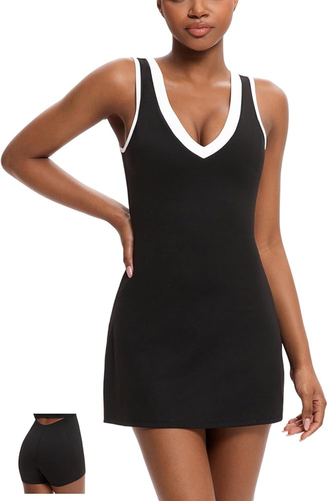 Topcloset Tennis Dress for Women with Shorts Athletic Golf Active Workout Dress with Pockets Easy... | Amazon (US)
