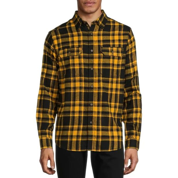 GEORGE - George Men's and Big Men's Super Soft Flannel Shirt, up to 5XLT - Walmart.com | Walmart (US)