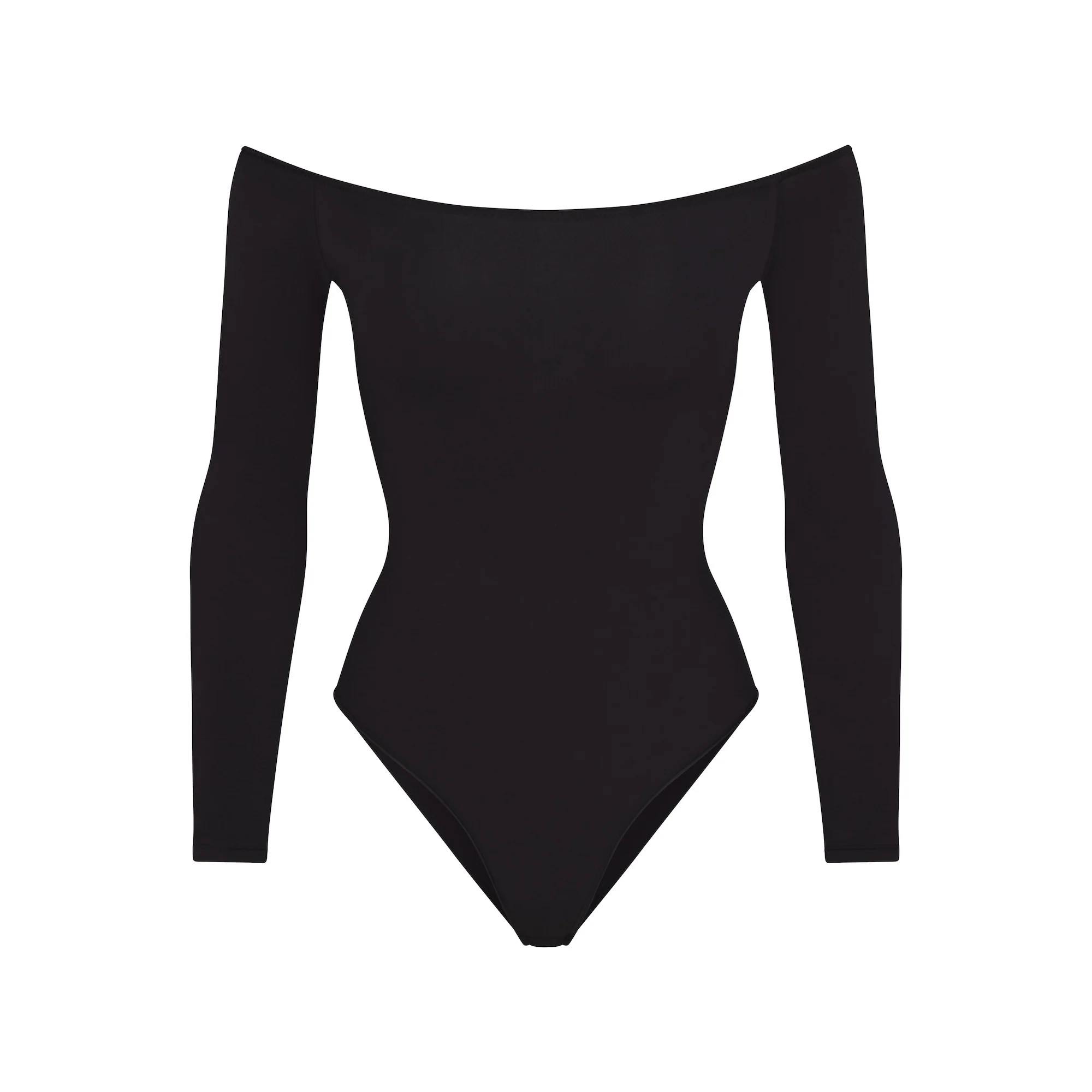 COTTON JERSEY OFF THE SHOULDER BODYSUIT | SOOT | SKIMS (US)