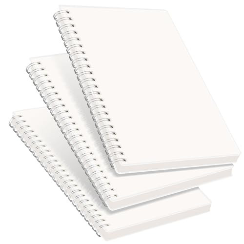 RETTACY Blank Journal Notebook, 3-Pack, 160 Pages per Pack, A5 Medium Size (5.7'' × 8.3''), 100 GSM Thick Paper, Spiral-bound, Flexible Plastic Cover, for Sketching, Drawing, Painting | Amazon (US)