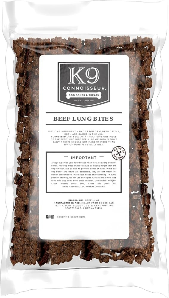 K9 Connoisseur Beef Lung Dog Training Treats All Natural & Lean, USA Made Single Ingredient, Bulk... | Amazon (US)
