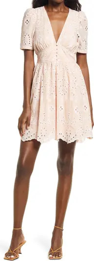 Chelsea28 Embroidered Eyelet Fit & Flare Dress | Nordstrom | Nordstrom