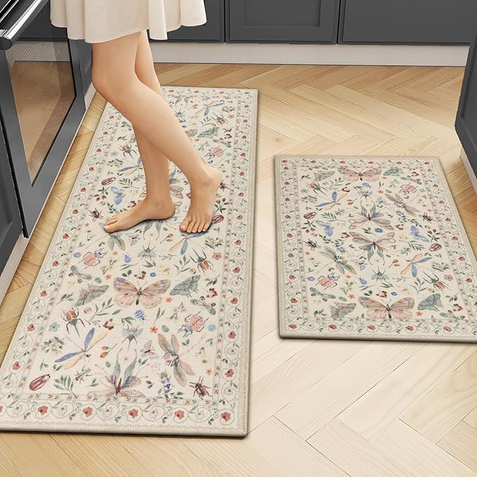 Ileading Kitchen Rugs Sets of 2, Non Slip Washable Kitchen Mats for Floor, Stain Resistant Farmho... | Amazon (US)