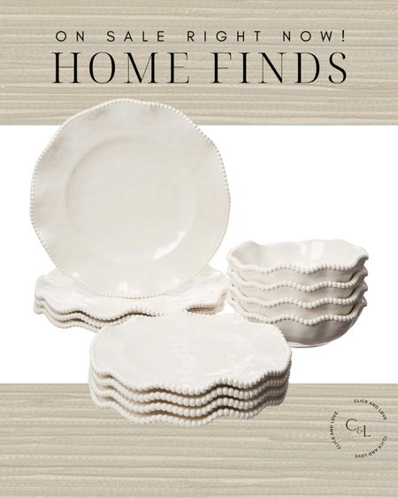 Amazon home sale find 🖤 this pretty beaded dish set is over half off! 

Dishes, dish set, plates, bowls, saucers, pretty dishes, kitchen items, kitchen sale, dinner plates, Amazon sale, sale find, sale, sale alert, dinner party, tablescape, dining room styling, look for less, designer inspired, Amazon, Amazon home, Amazon must haves, Amazon finds, amazon favorites, Amazon home decor #amazon #amazonhome

#LTKFindsUnder100 #LTKSaleAlert #LTKHome