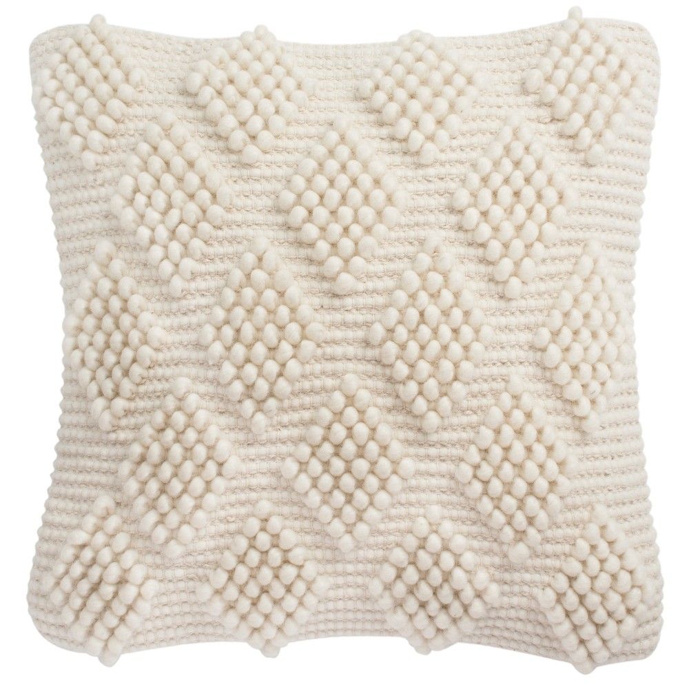 Spaced Diamond Loop Square Throw Pillow Natural - Safavieh | Target