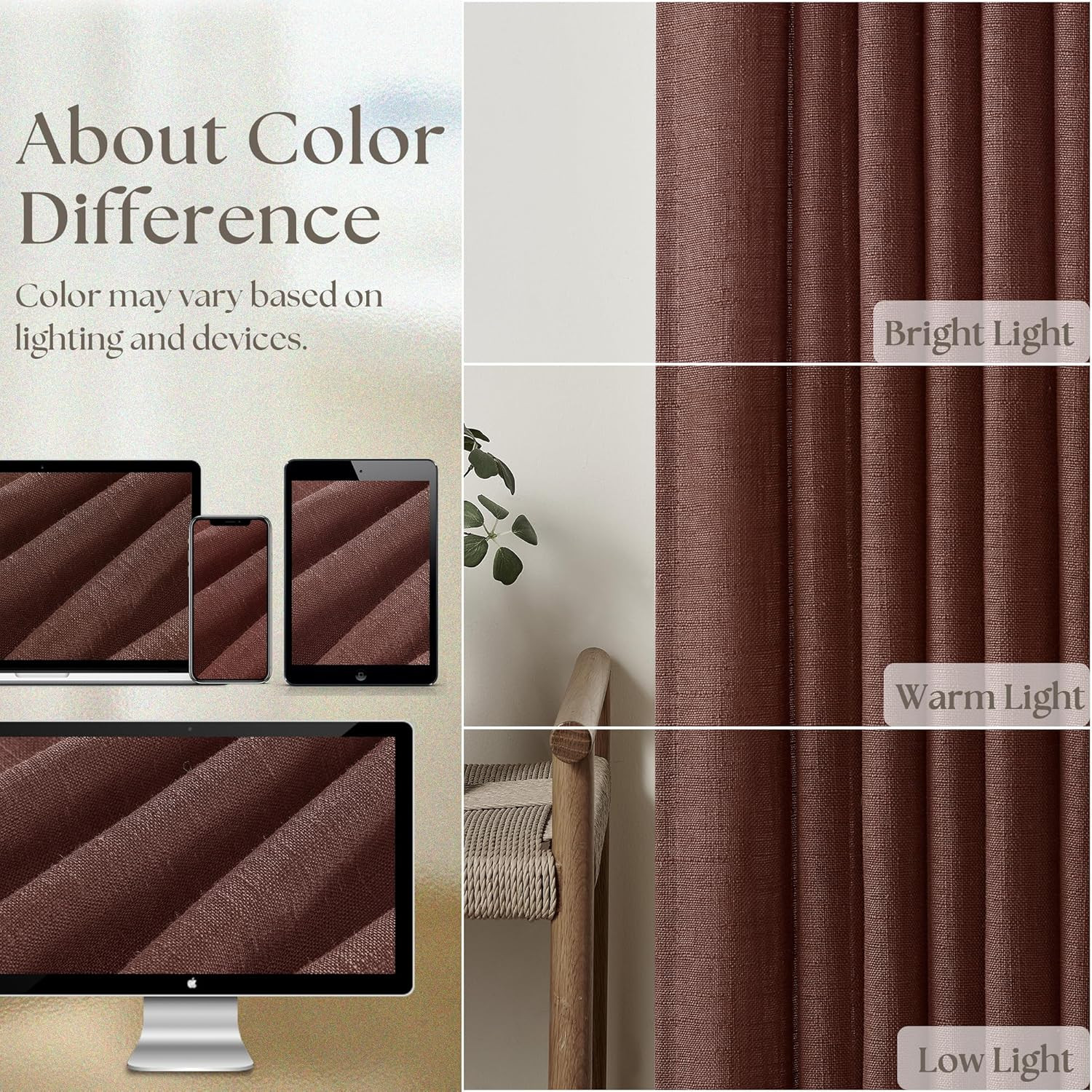 Maroon Pinch Pleated Linen Curtains 108 Inches Long for Living Room 2 Panels Set Flax Double Plea... | Amazon (US)