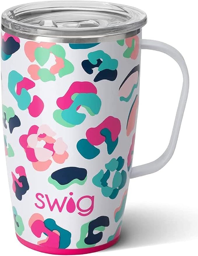 Swig Life 18oz Travel Mug with Handle and Lid, Stainless Steel, Dishwasher Safe, Cup Holder Frien... | Amazon (US)